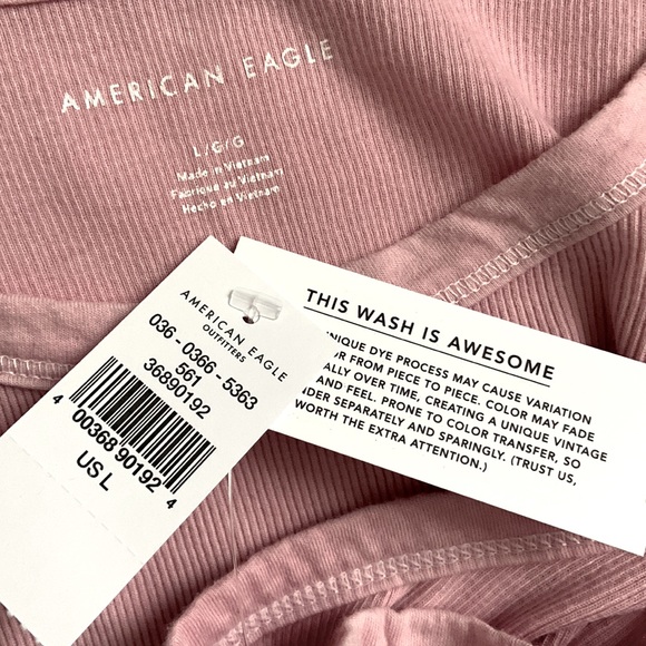 NEW AE HIGH Ribbed TANK TOP Dusty Rose Pink - Picture 6 of 8